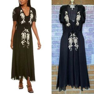 Saloni Leah Robe silk  Dress w/Slip size 0